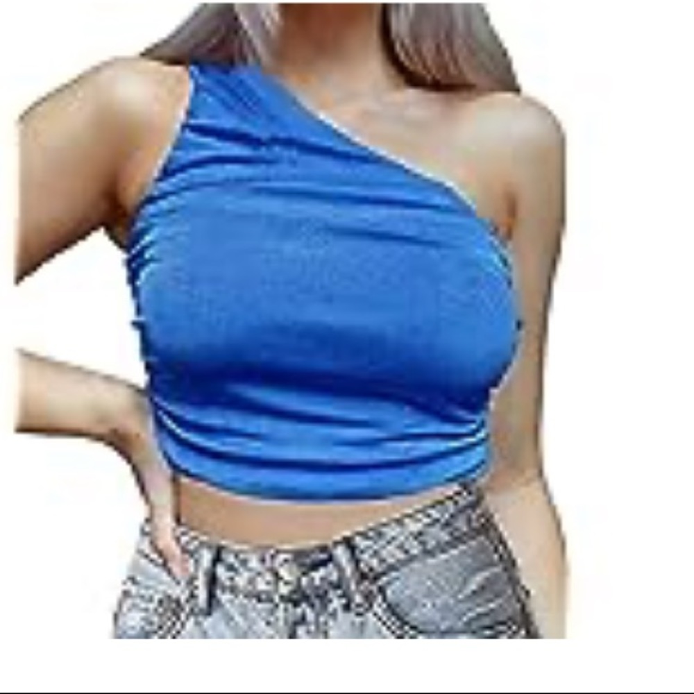 Blue off the shoulder top